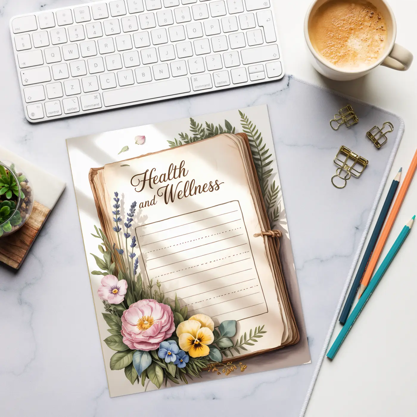 Wellness Journal Notepad - Tear-Away Pages with Magnetic Backing - DipaliZ