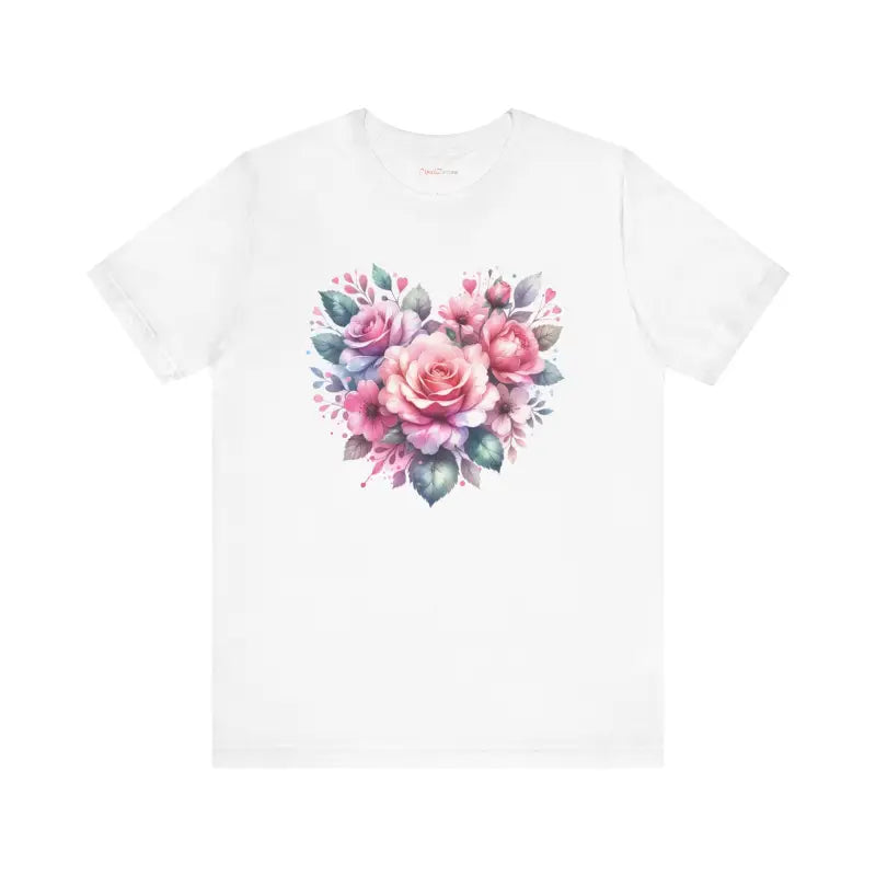 Cozy Hearts and Roses Jersey Short Sleeve Tee - Cotton - DipaliZ
