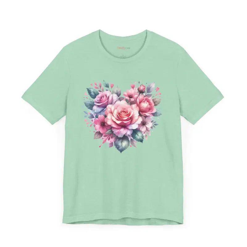Cozy Hearts and Roses Jersey Short Sleeve Tee - Cotton - DipaliZ