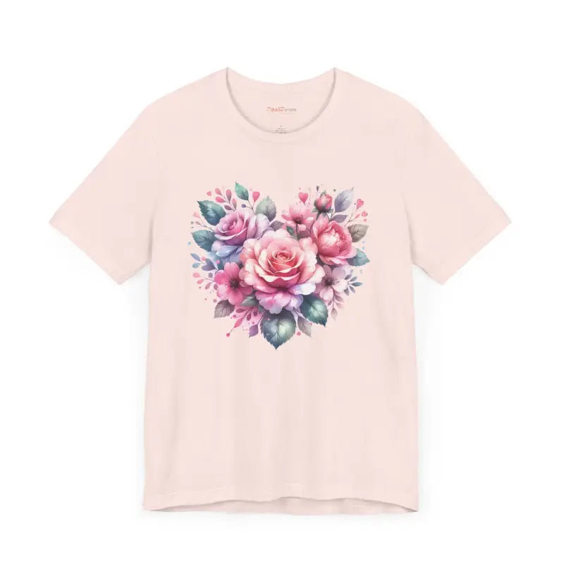 Cozy Hearts and Roses Jersey Short Sleeve Tee - Cotton - DipaliZ