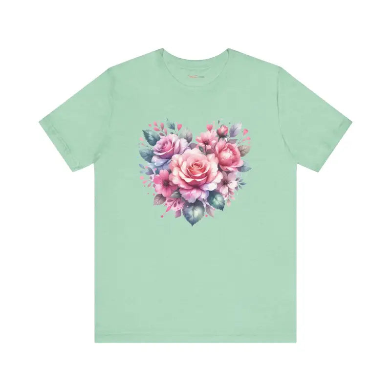 Cozy Hearts and Roses Jersey Short Sleeve Tee - Cotton - DipaliZ