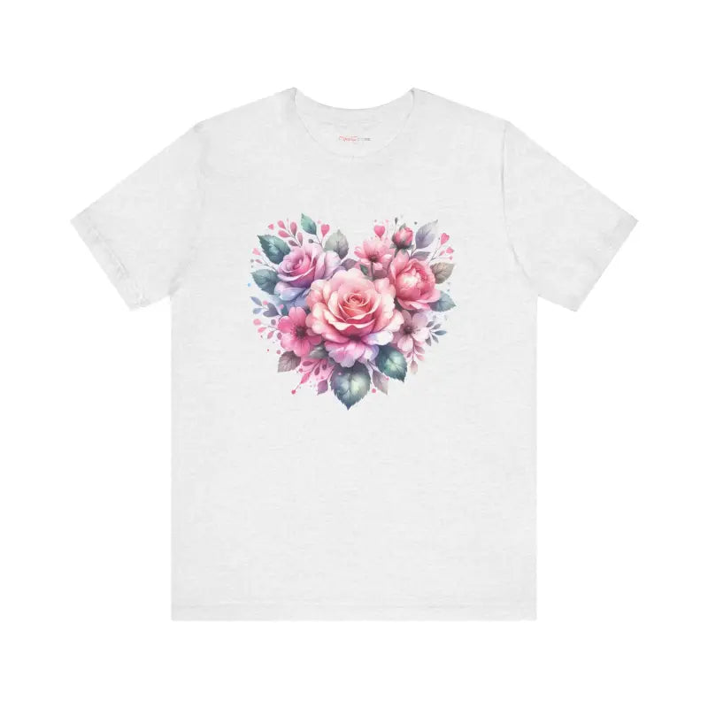 Cozy Hearts and Roses Jersey Short Sleeve Tee - Cotton - DipaliZ