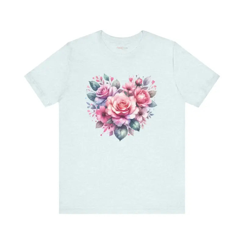 Cozy Hearts and Roses Jersey Short Sleeve Tee - Cotton - DipaliZ