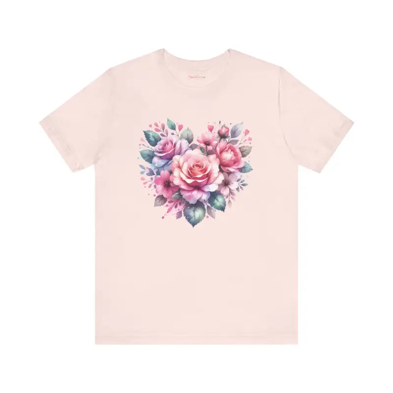 Cozy Hearts and Roses Jersey Short Sleeve Tee - Cotton - DipaliZ