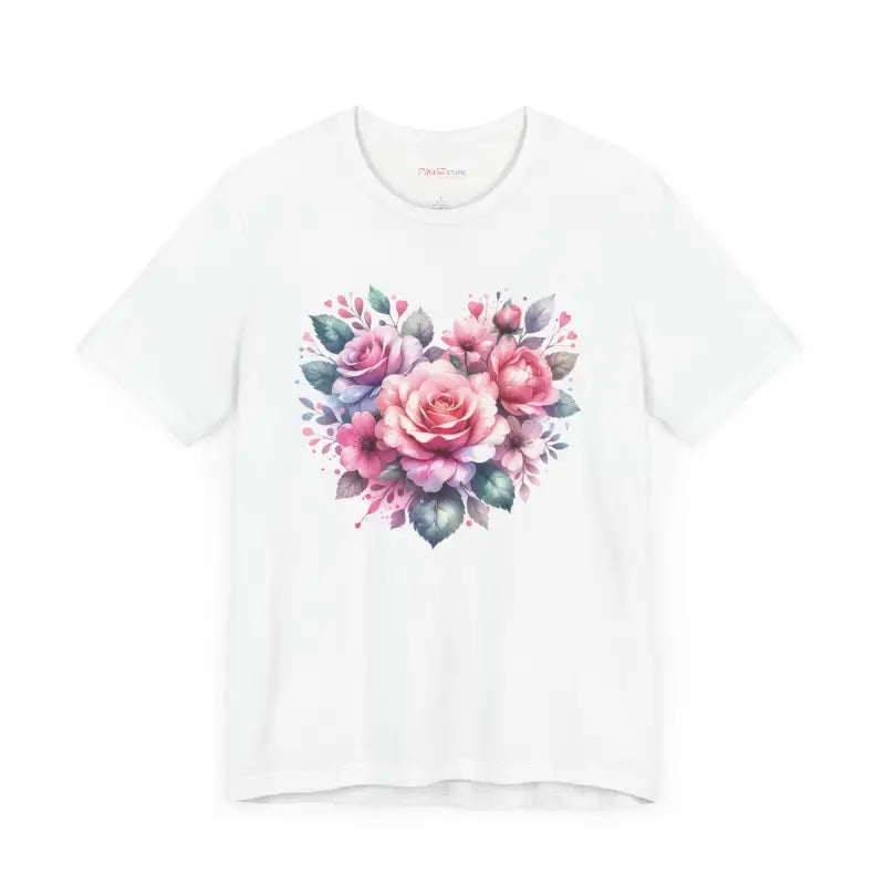 Cozy Hearts and Roses Jersey Short Sleeve Tee - Cotton - DipaliZ