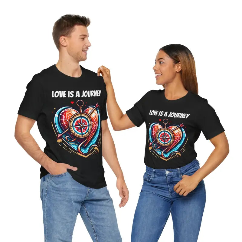 Heart Compass Short Sleeve Tee - Love Is A Journey - DipaliZ