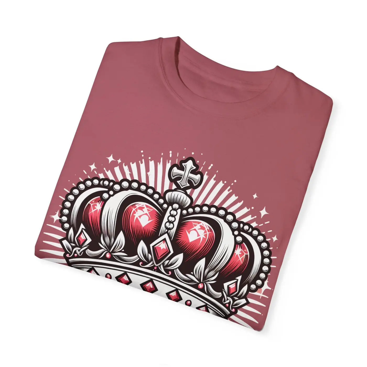 Heart Crown Unisex Garment-Dyed T-Shirt - Pink Graphic - DipaliZ