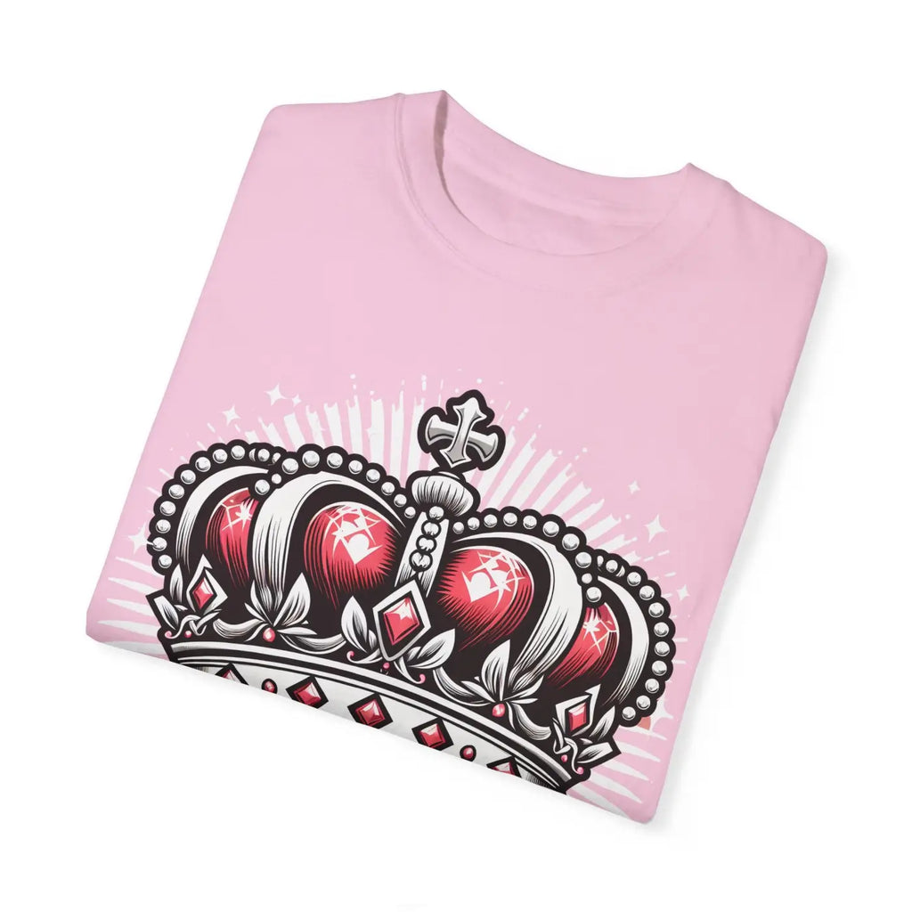 Heart Crown Unisex Garment-Dyed T-Shirt - Pink Graphic - DipaliZ