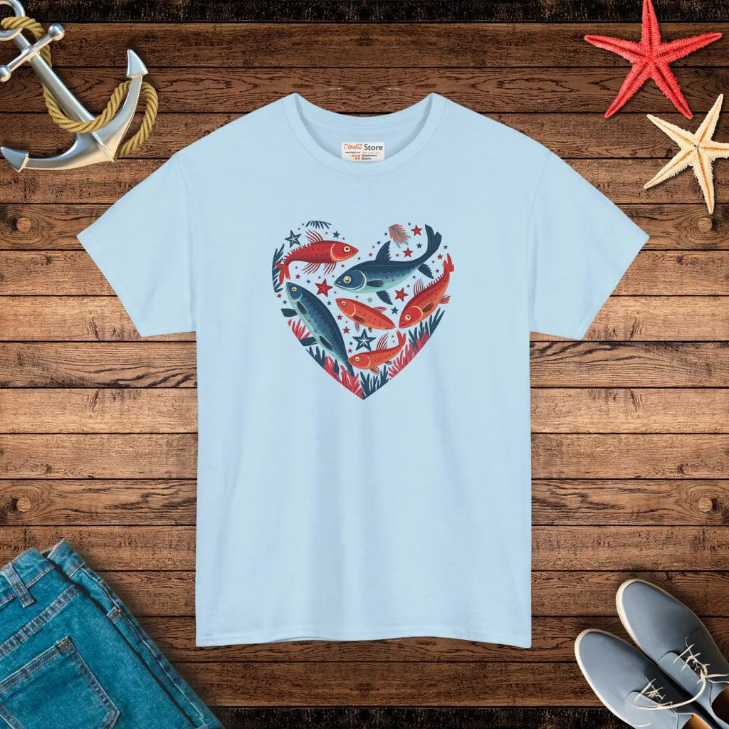 Fishes Unisex Heavy Cotton Tee - Heart Design - DipaliZ