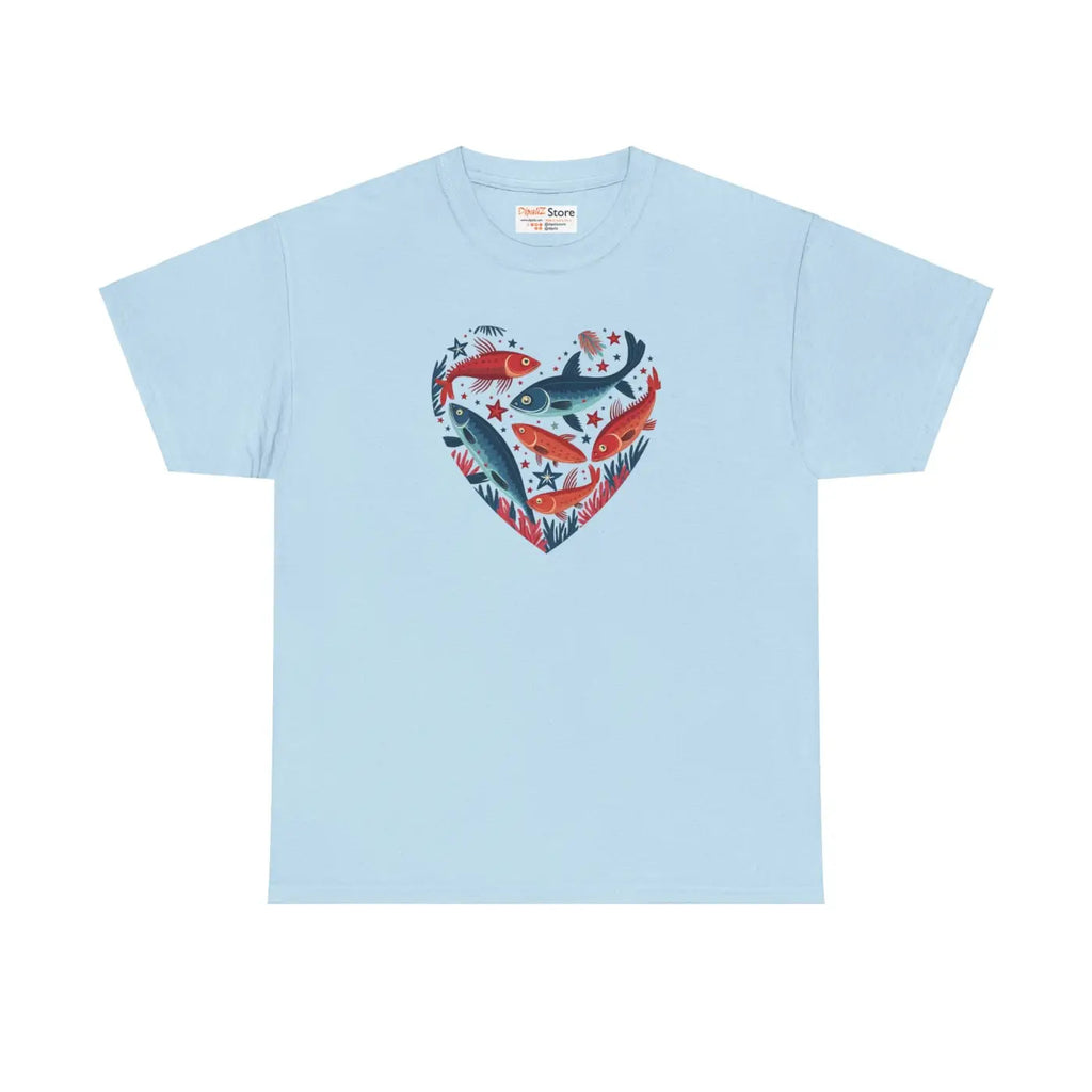 Fishes Unisex Heavy Cotton Tee - Heart Design - DipaliZ