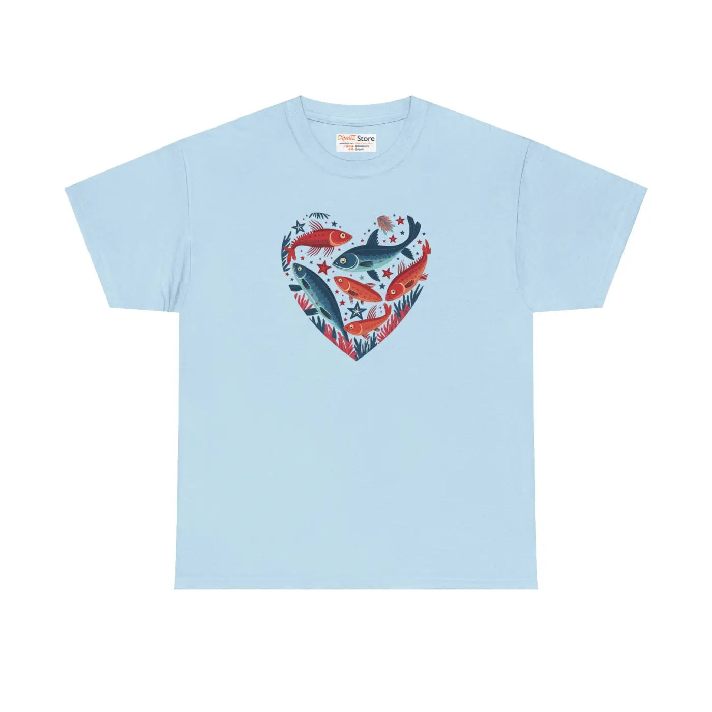 Fishes Unisex Heavy Cotton Tee - Heart Design - DipaliZ