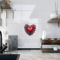 Vibrant Heart Ceramic Photo Tile - Flowers Design - DipaliZ