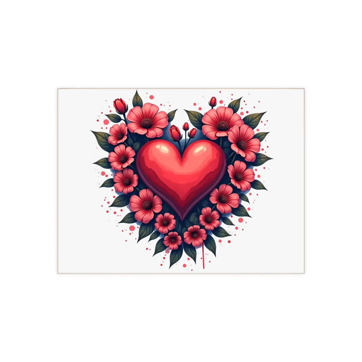 Vibrant Heart Ceramic Photo Tile - Flowers Design - DipaliZ