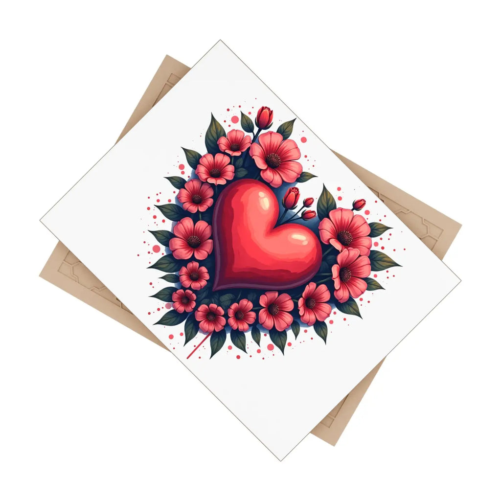 Vibrant Heart Ceramic Photo Tile - Flowers Design - DipaliZ
