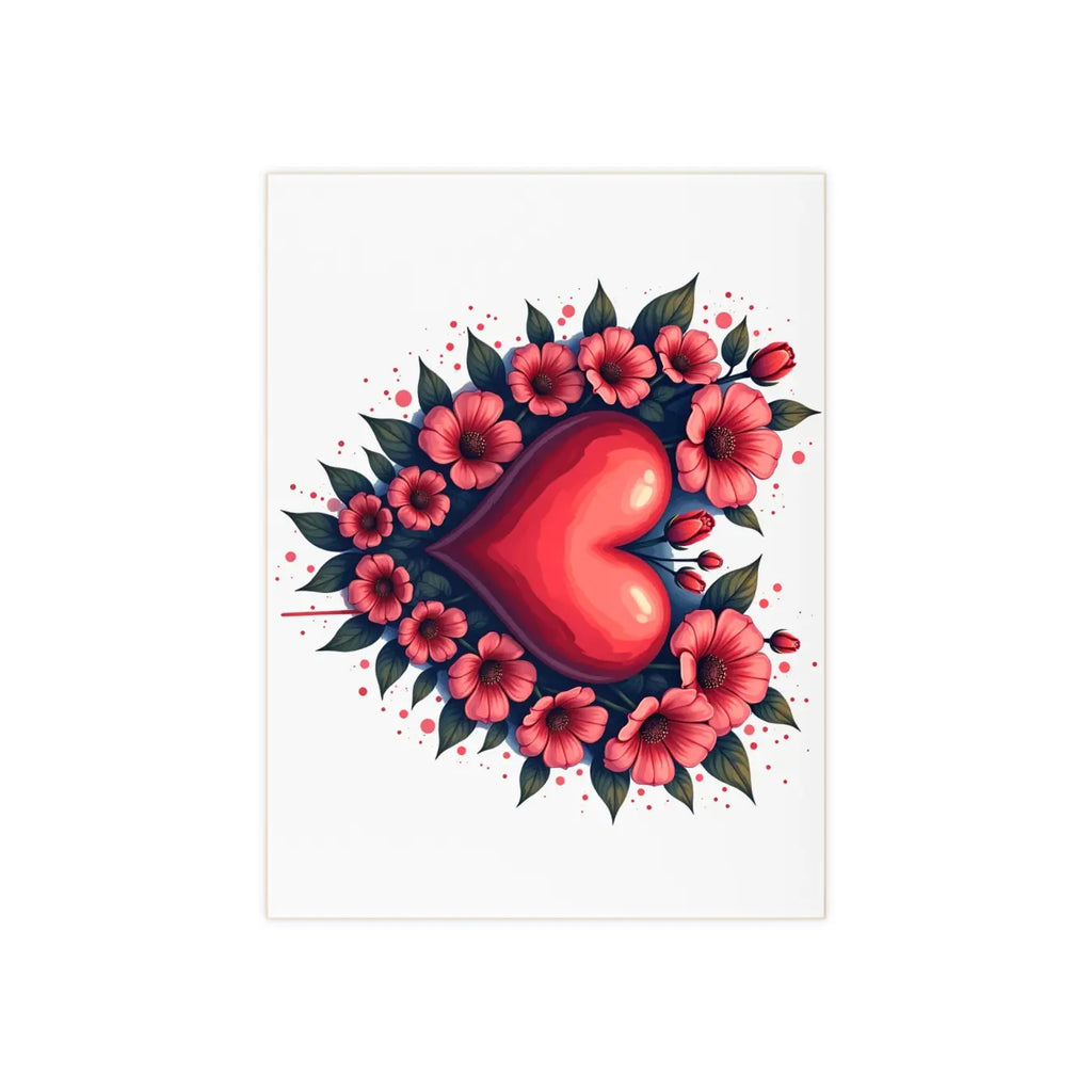 Vibrant Heart Ceramic Photo Tile - Flowers Design - DipaliZ
