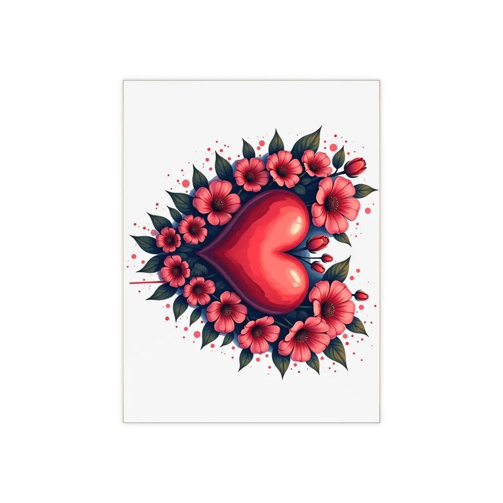 Vibrant Heart Ceramic Photo Tile - Flowers Design - DipaliZ
