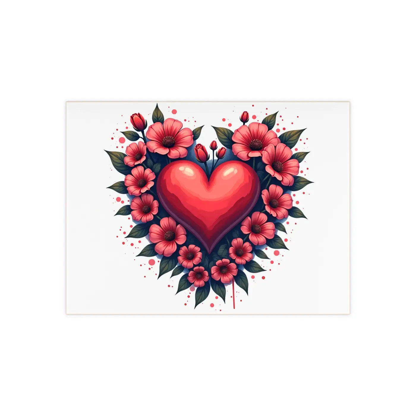 Vibrant Heart Ceramic Photo Tile - Flowers Design - DipaliZ