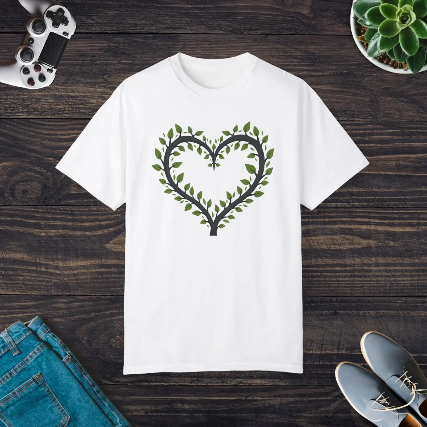 Garment-Dyed T-Shirt - Unique Heart Design Comfort Colors - DipaliZ