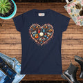 Women's Softstyle Tee - Heart Design Featuring Music - DipaliZ
