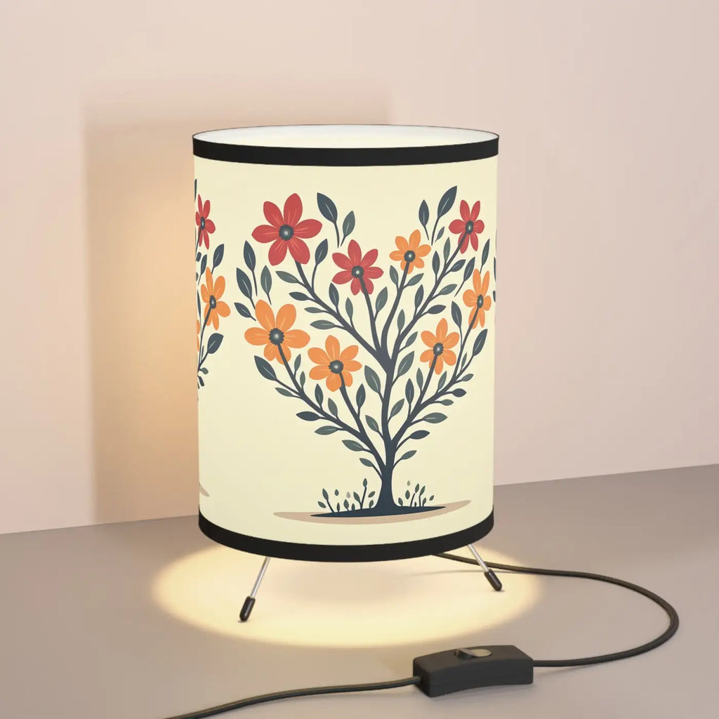 Heart Shaped Plant Tripod Lamp - High-Res Printed Shade - DipaliZ