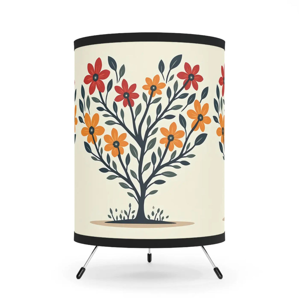 Heart Shaped Plant Tripod Lamp - High-Res Printed Shade - DipaliZ