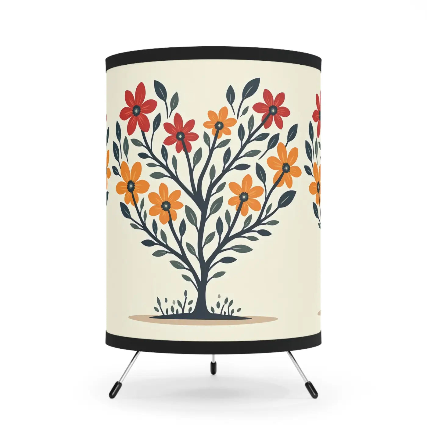 Heart Shaped Plant Tripod Lamp - High-Res Printed Shade - DipaliZ