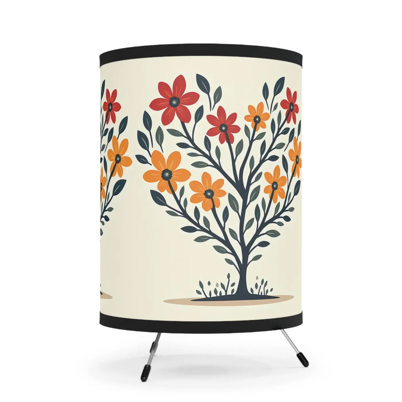 Heart Shaped Plant Tripod Lamp - High-Res Printed Shade - DipaliZ