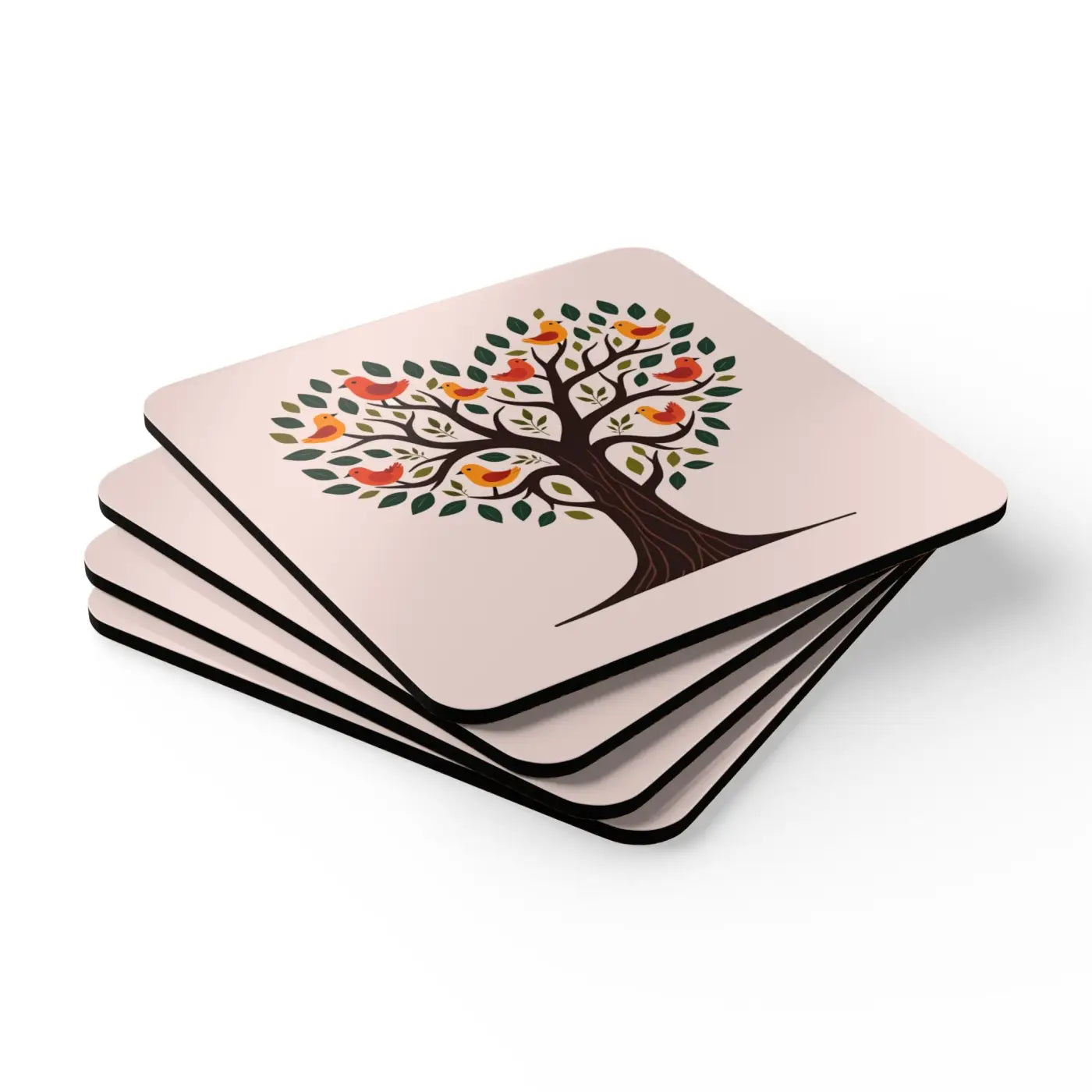 Heart Shaped Tree Corkwood Coaster Set - Functional Decor - DipaliZ