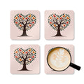 Heart Shaped Tree Corkwood Coaster Set - Functional Decor - DipaliZ