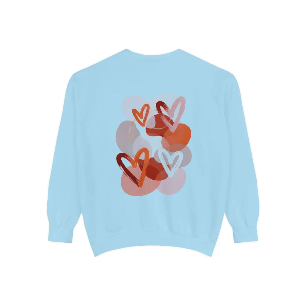 Heart Sketch Sweatshirt - Painterly Hearts Graphic - DipaliZ