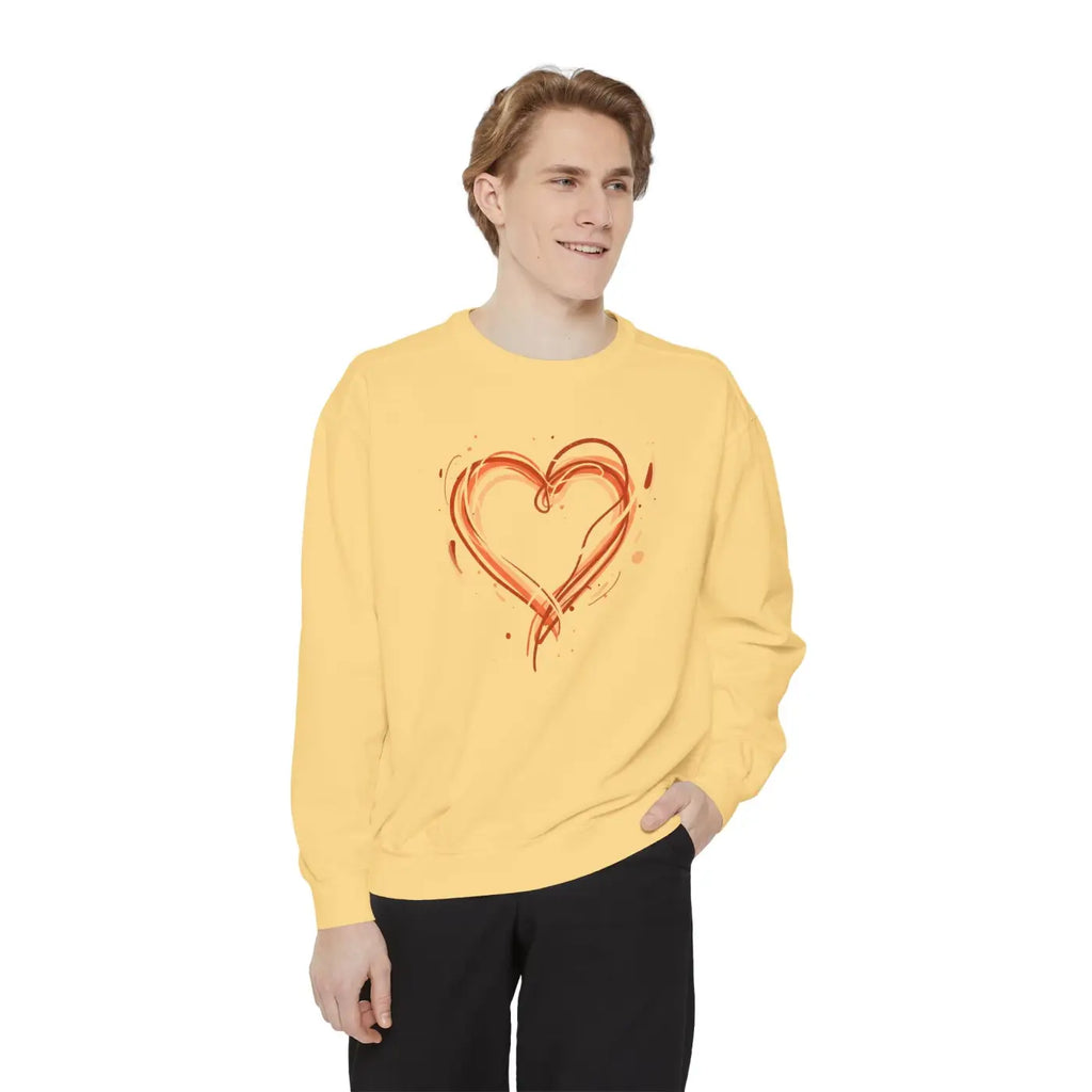 Heart Sketch Sweatshirt - Painterly Hearts Graphic - DipaliZ