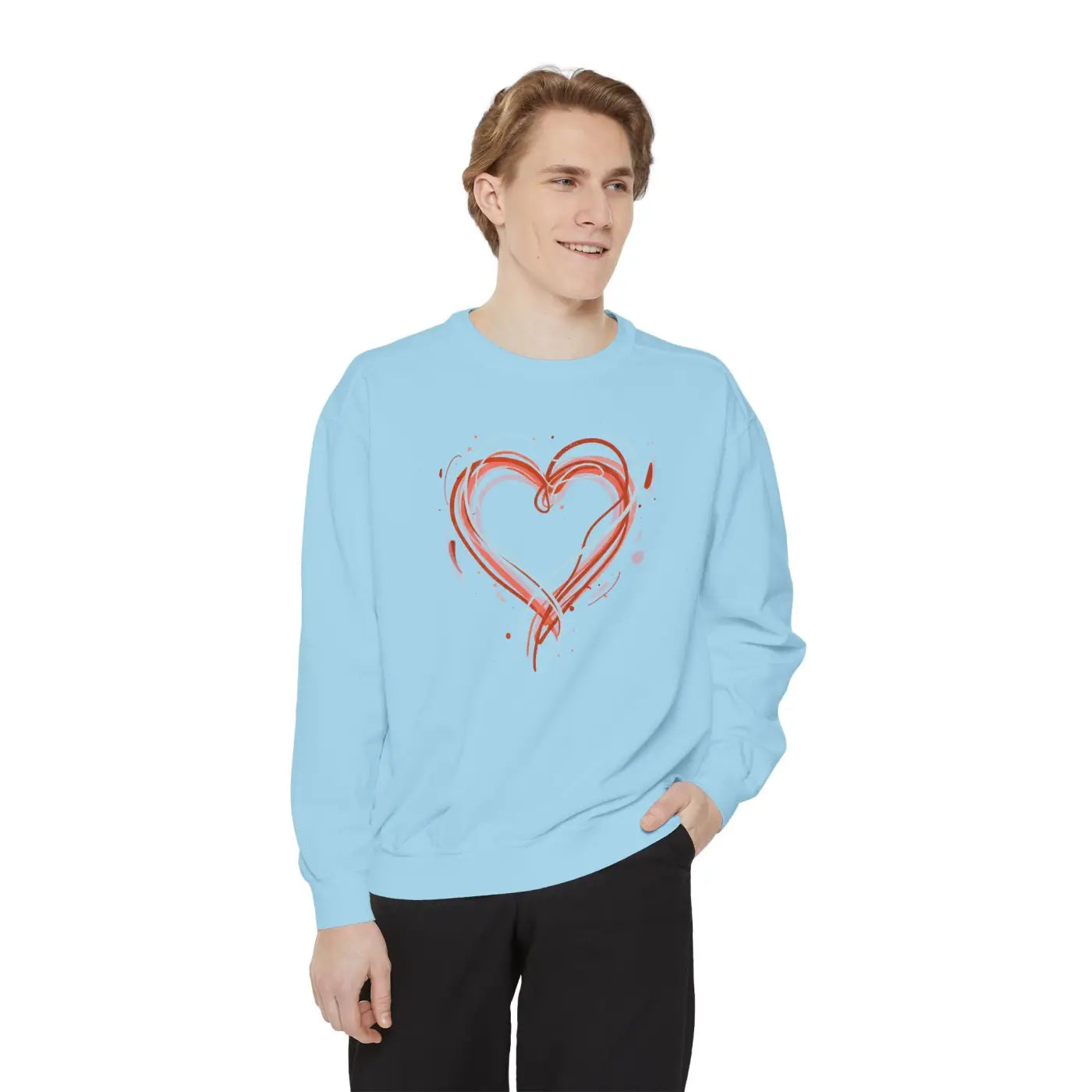 Heart Sketch Sweatshirt - Painterly Hearts Graphic - DipaliZ