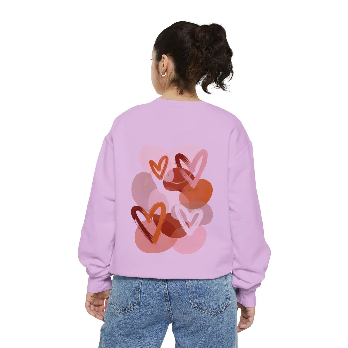 Heart Sketch Sweatshirt - Painterly Hearts Graphic - DipaliZ