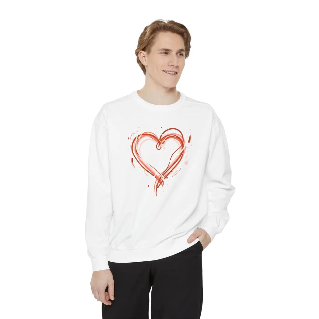 Heart Sketch Sweatshirt - Painterly Hearts Graphic - DipaliZ