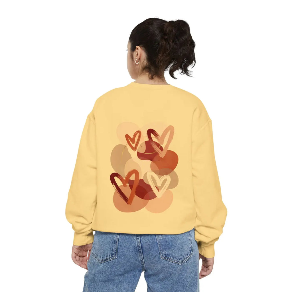 Heart Sketch Sweatshirt - Painterly Hearts Graphic - DipaliZ