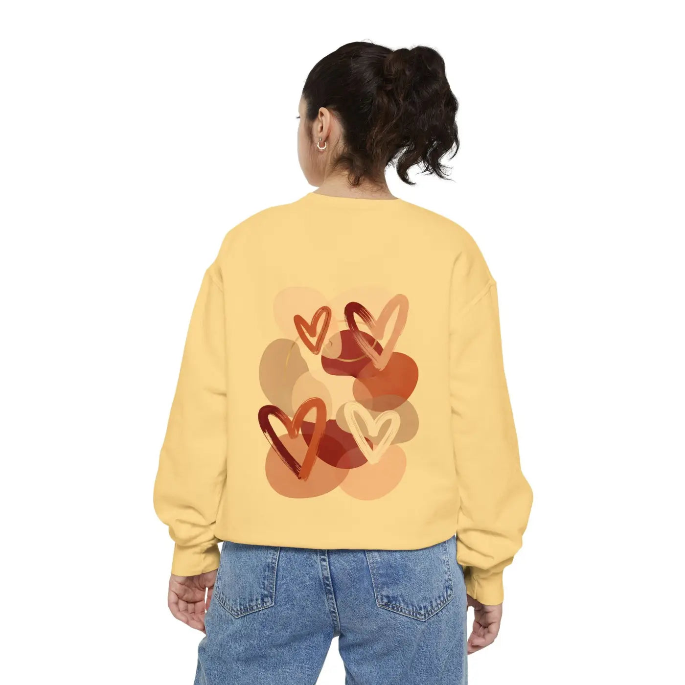 Heart Sketch Sweatshirt - Painterly Hearts Graphic - DipaliZ