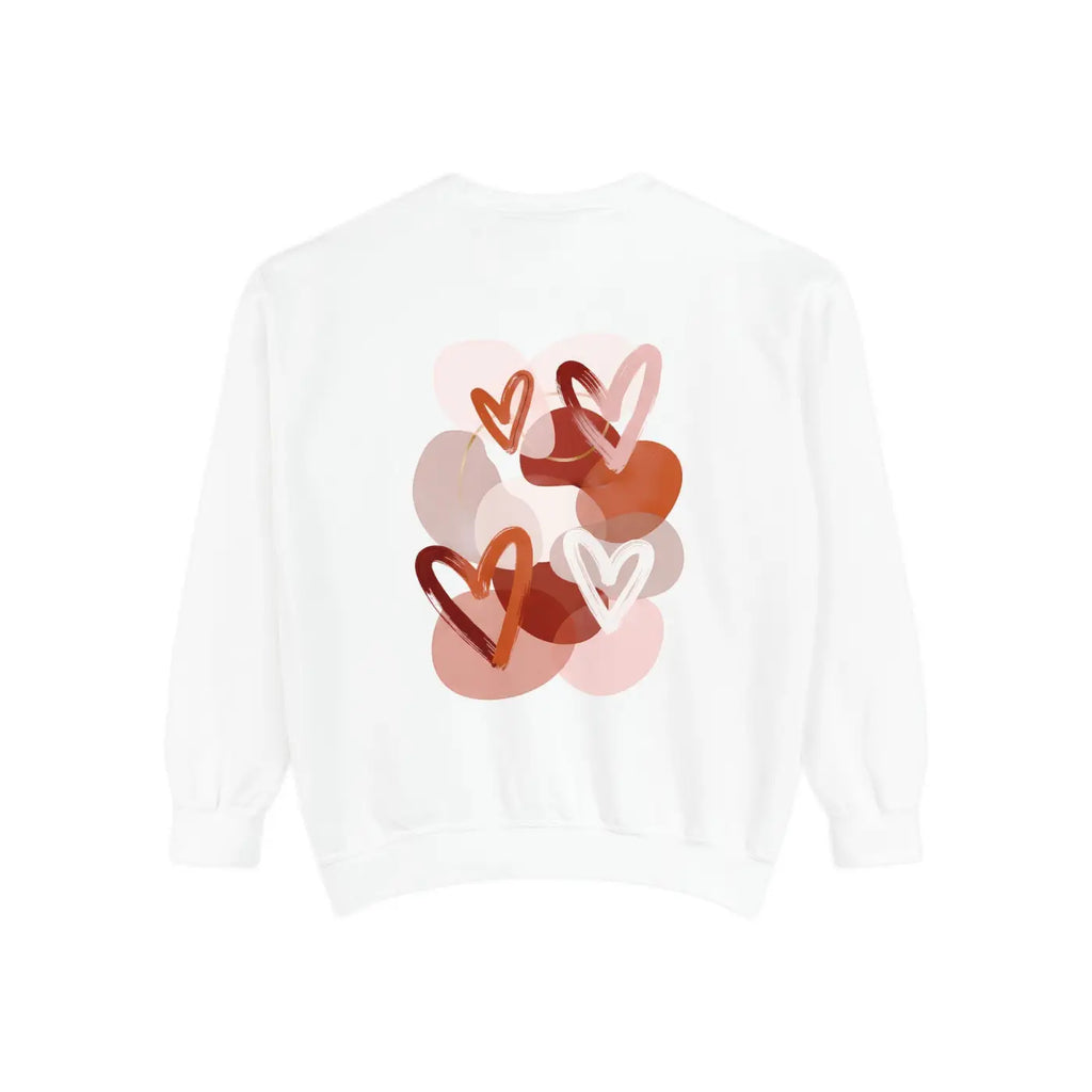 Heart Sketch Sweatshirt - Painterly Hearts Graphic - DipaliZ