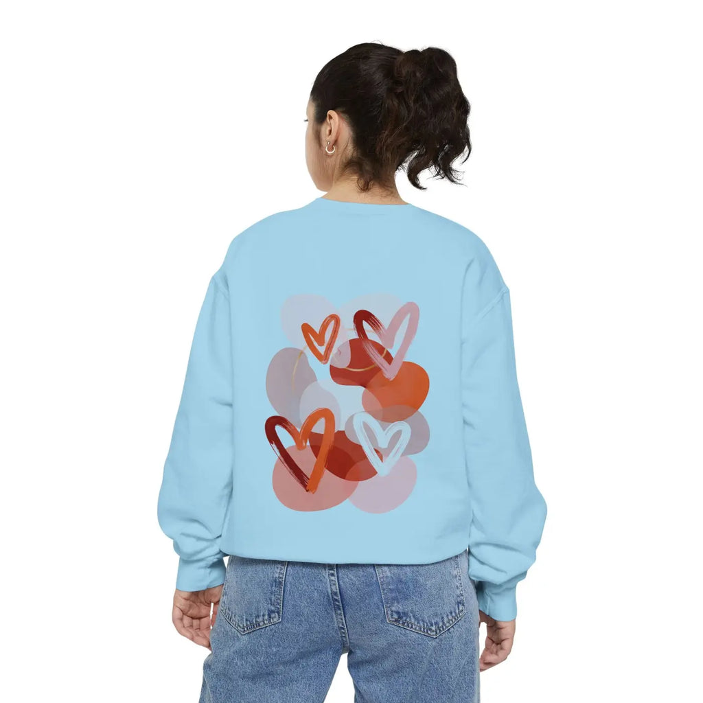 Heart Sketch Sweatshirt - Painterly Hearts Graphic - DipaliZ