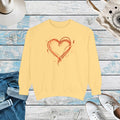 Heart Sketch Sweatshirt - Painterly Hearts Graphic - DipaliZ