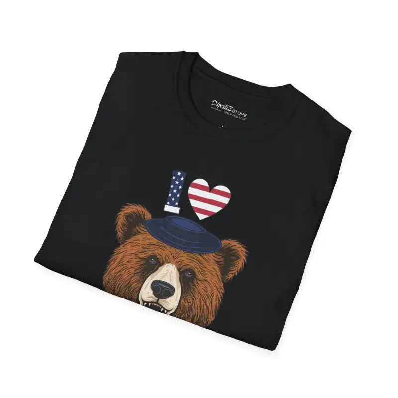 Bear T-Shirt USA Heart Unisex - Comfortable Patriotic Tee - DipaliZ