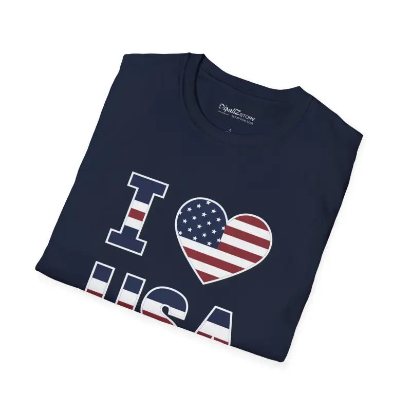 I Heart USA Patriotic Tee - Softstyle Cotton T-Shirt - DipaliZ