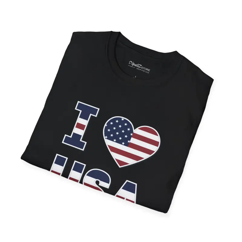 I Heart USA Patriotic Tee - Softstyle Cotton T-Shirt - DipaliZ