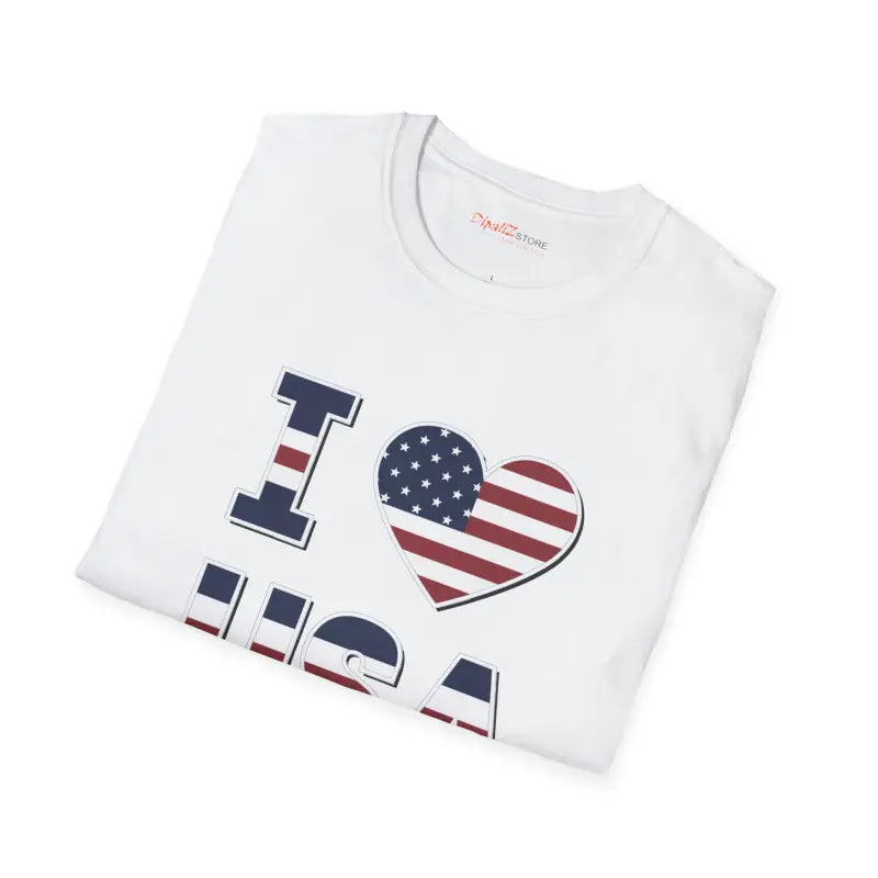 I Heart USA Patriotic Tee - Softstyle Cotton T-Shirt - DipaliZ