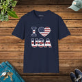 I Heart USA Patriotic Tee - Softstyle Cotton T-Shirt - DipaliZ