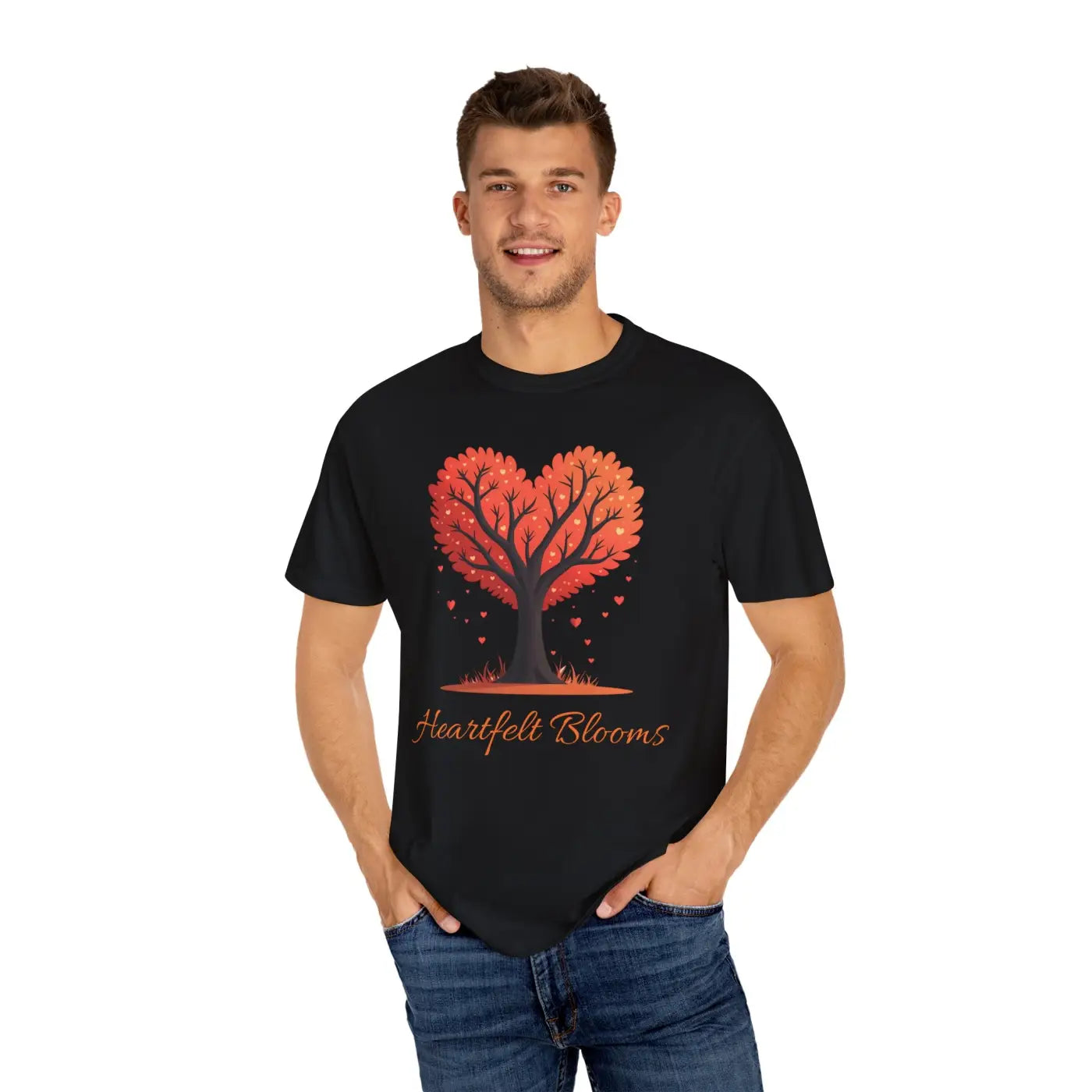 Heartfelt Blooms Tee - Heart Shaped Tree Design - DipaliZ