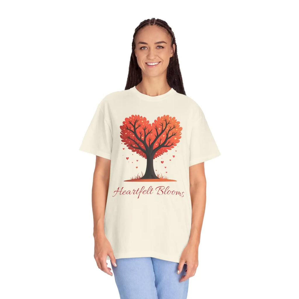 Heartfelt Blooms Tee - Heart Shaped Tree Design - DipaliZ