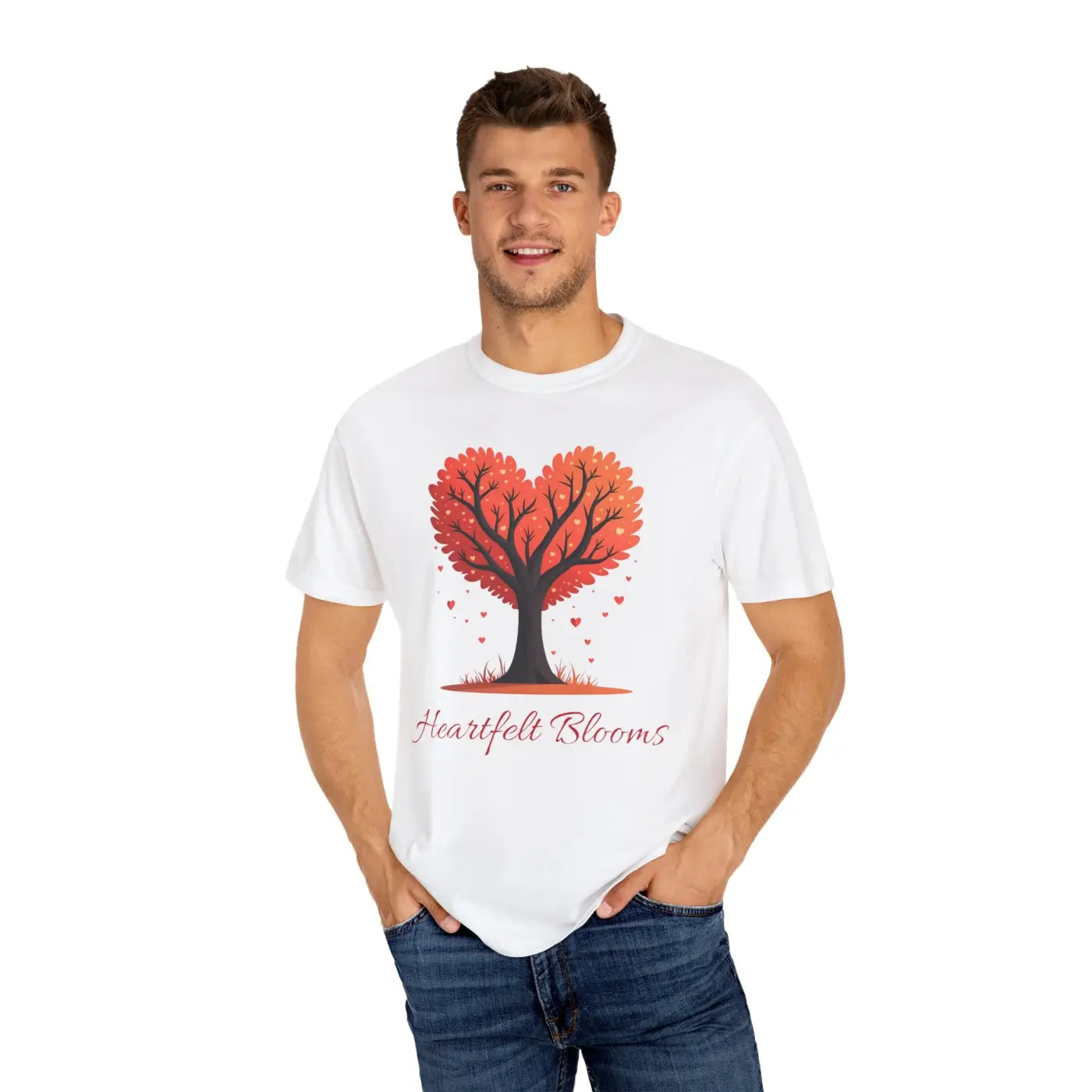 Heartfelt Blooms Tee - Heart Shaped Tree Design - DipaliZ