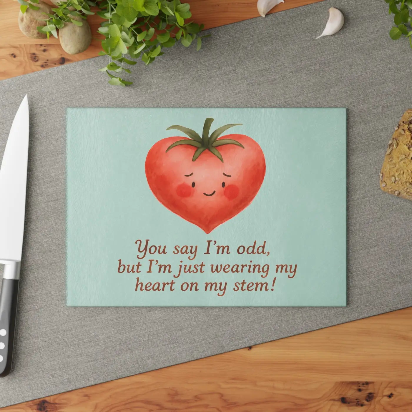 Heartfelt Tomato Glass Cutting Board - Kitchen Fun - DipaliZ