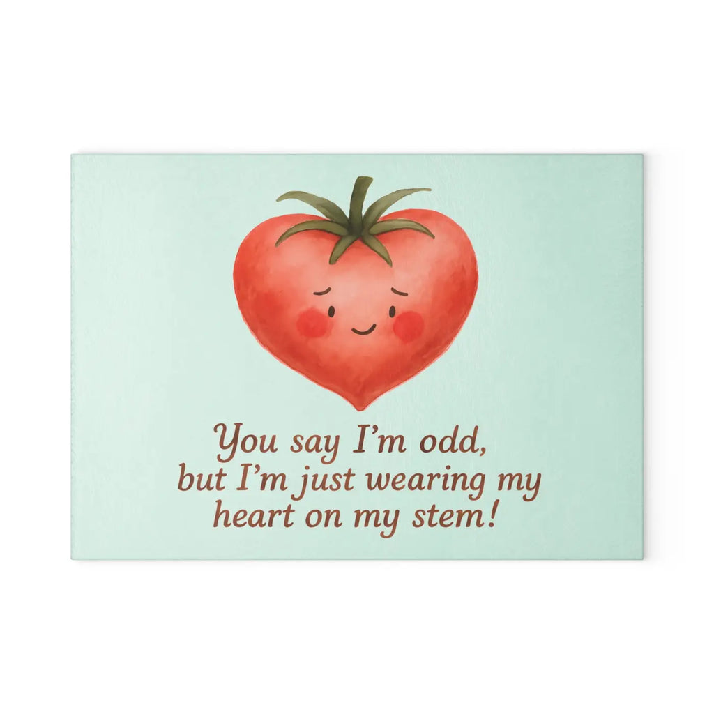 Heartfelt Tomato Glass Cutting Board - Kitchen Fun - DipaliZ