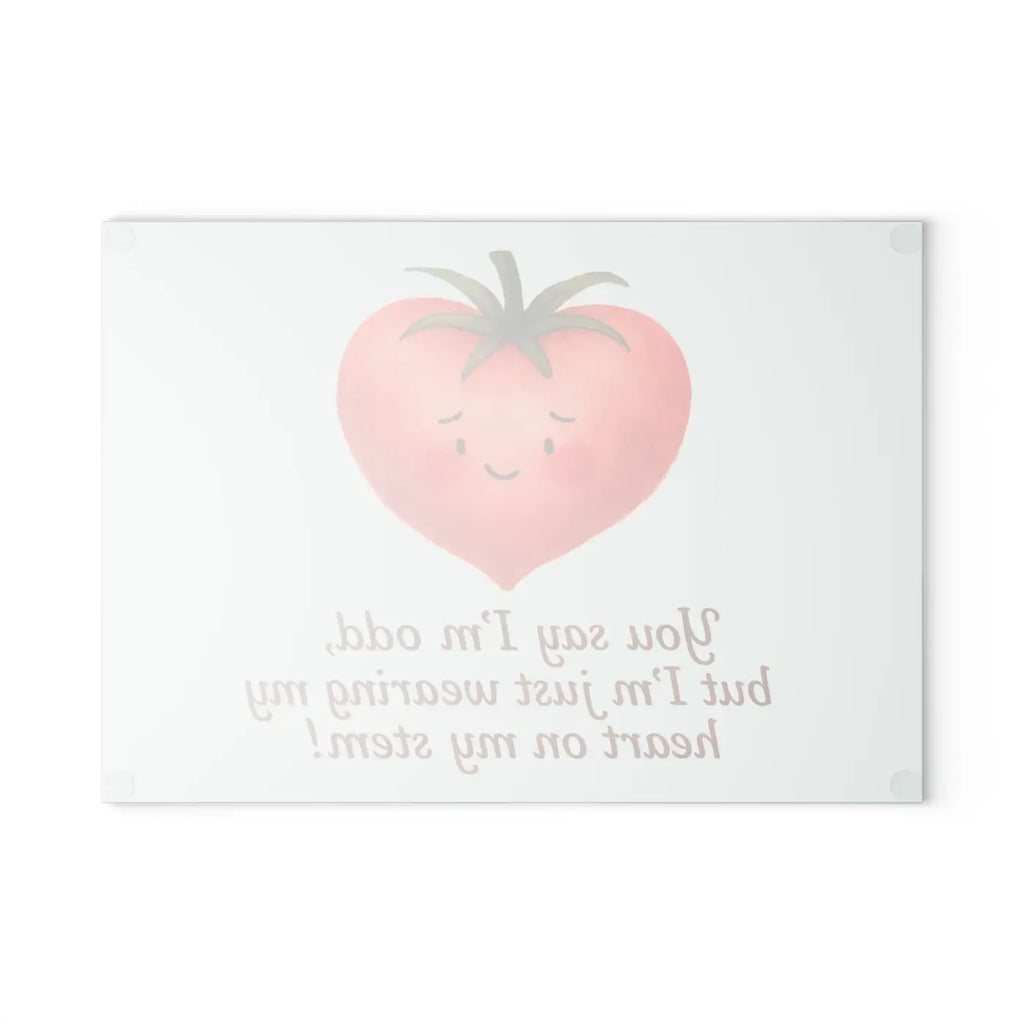 Heartfelt Tomato Glass Cutting Board - Kitchen Fun - DipaliZ